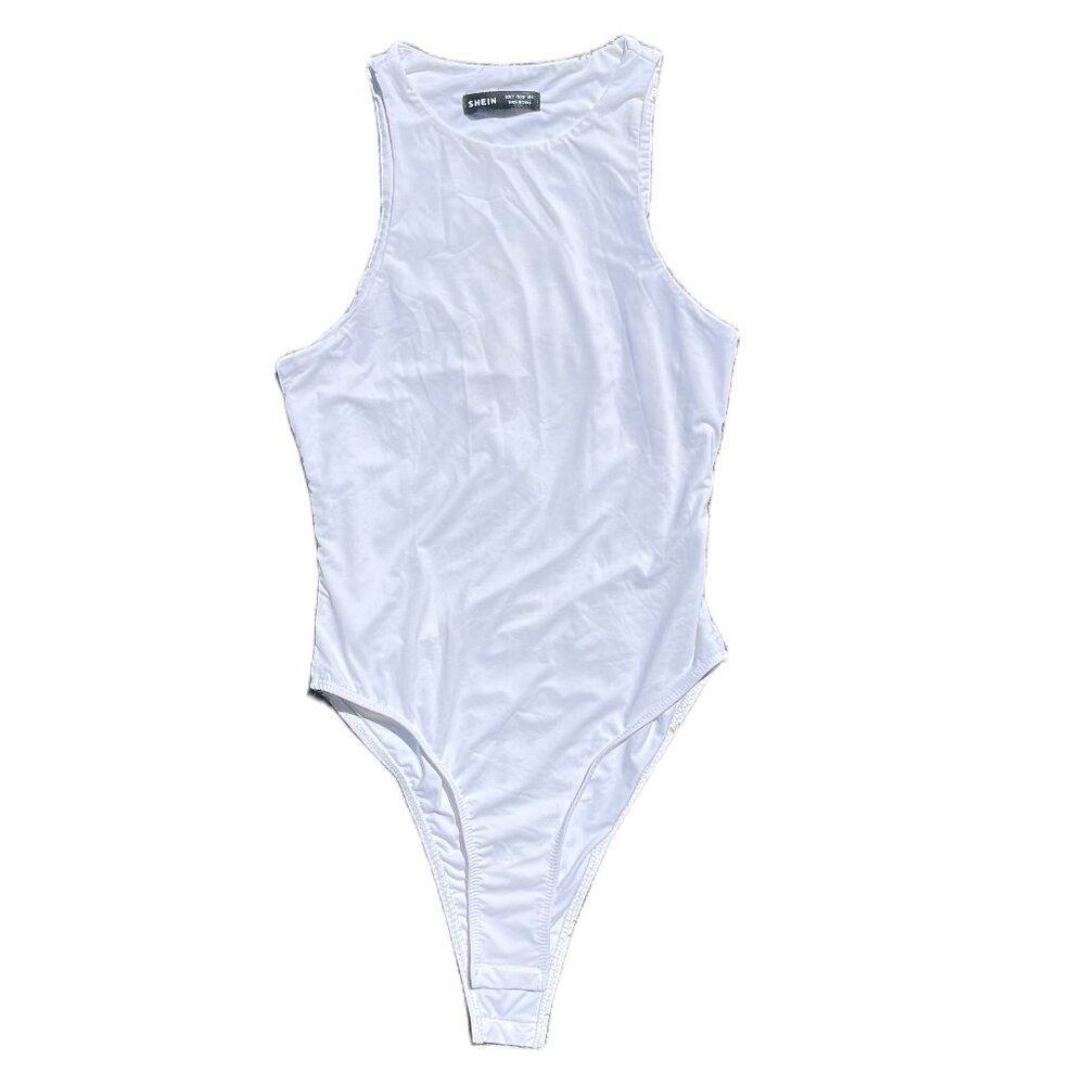 SHEIN Women's White Tank top bodysuit - S/4